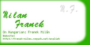milan franek business card
