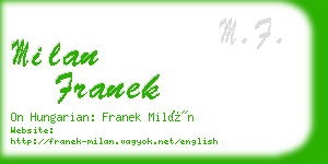 milan franek business card